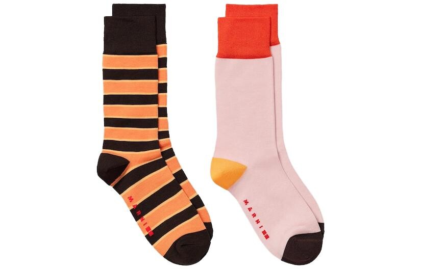 Носки до колена унисекс UNIQLO, цвет 2 pairs (striped + pink)