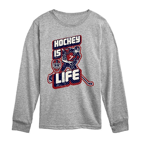 

Футболка с длинным рукавом Boys 8-20 hockey is life Licensed Character, Athletic Heather