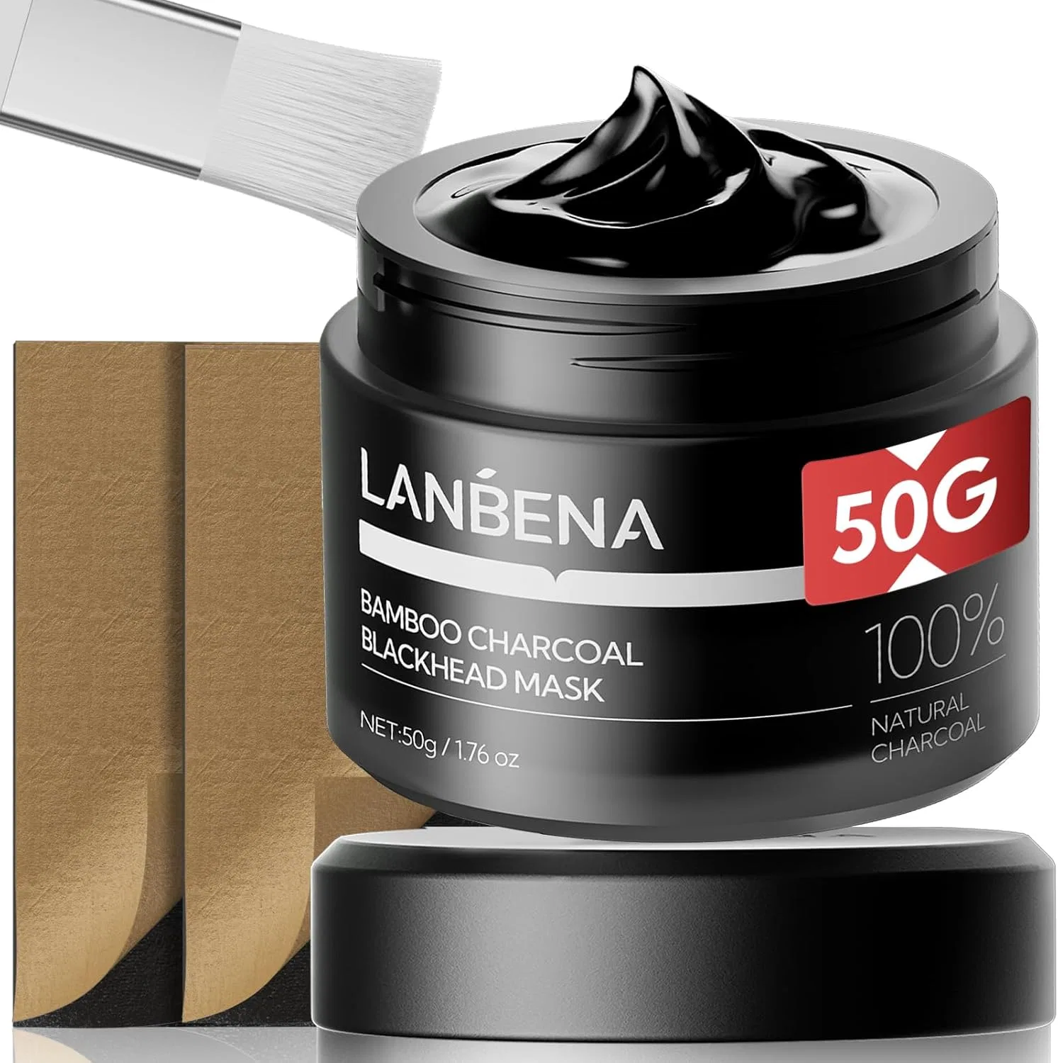 Маска для лица с черными точками Lanbena с бамбуковым углем 50 г