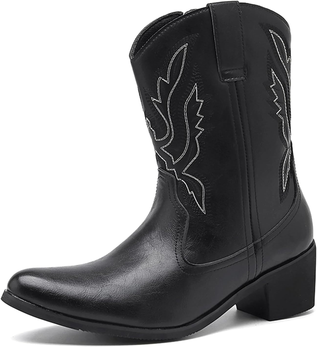 

Мужские ботинки SPWAGYM до щиколотки и средней голени с западным ковбойским стилем, заостренный носок, массивный каблук, повседневные ботинки, черный