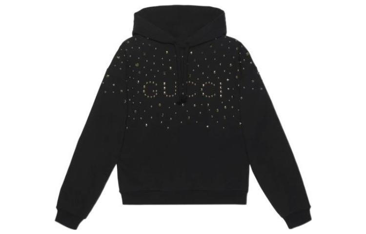 

Толстовка Gucci с логотипом и заклепками, черный