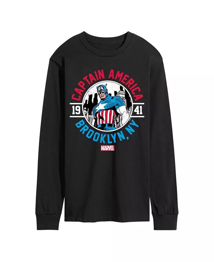 

Футболка мужская с длинным рукавом Captain America Brooklyn NY AIRWAVES, черный