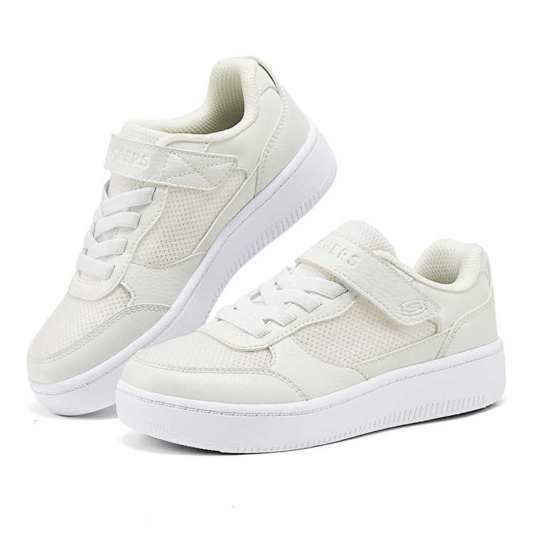 Skechers Kids Скользостойкие, износостойкие, дышащие низкие кеды Canvas White Kids' — фото 4