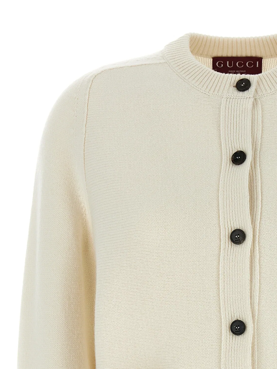 Кардиган GUCCI Морсетто, из шерсти и кашемира, белый — фото 3