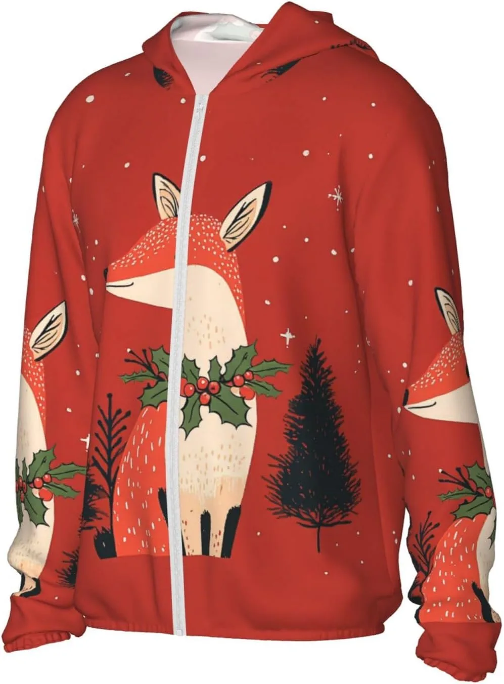 Футболка с капюшоном Fox Festive Holly, защита от солнца, с длинным рукавом — фото 4