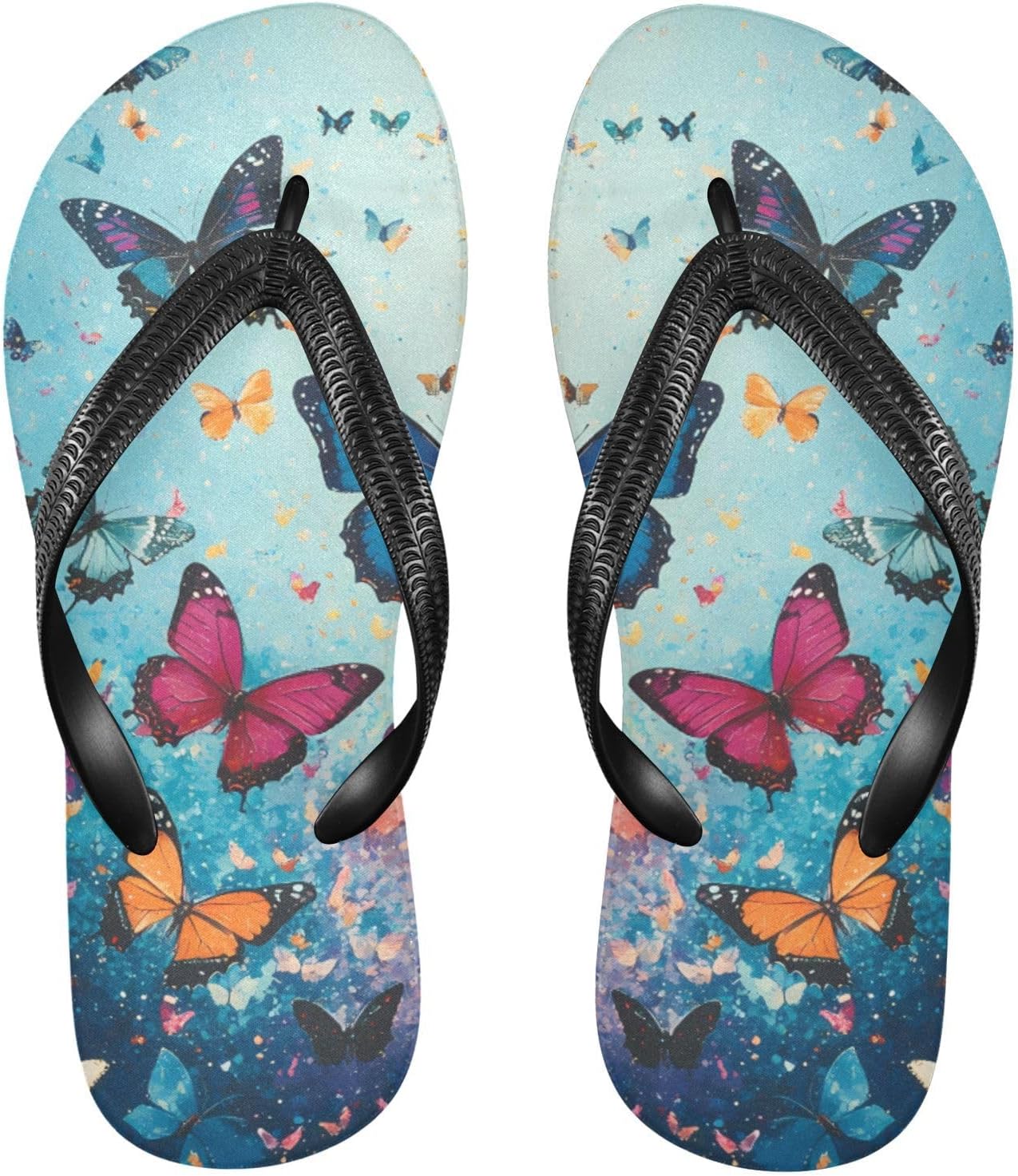 

Женские и мужские шлепанцы с красивыми бабочками, женские слайды, мужские сандалии, душевые тапочки, летние нескользящие шлепанцы для бассейна, пляжа и ванной Mnsruu, Butterfly A17433
