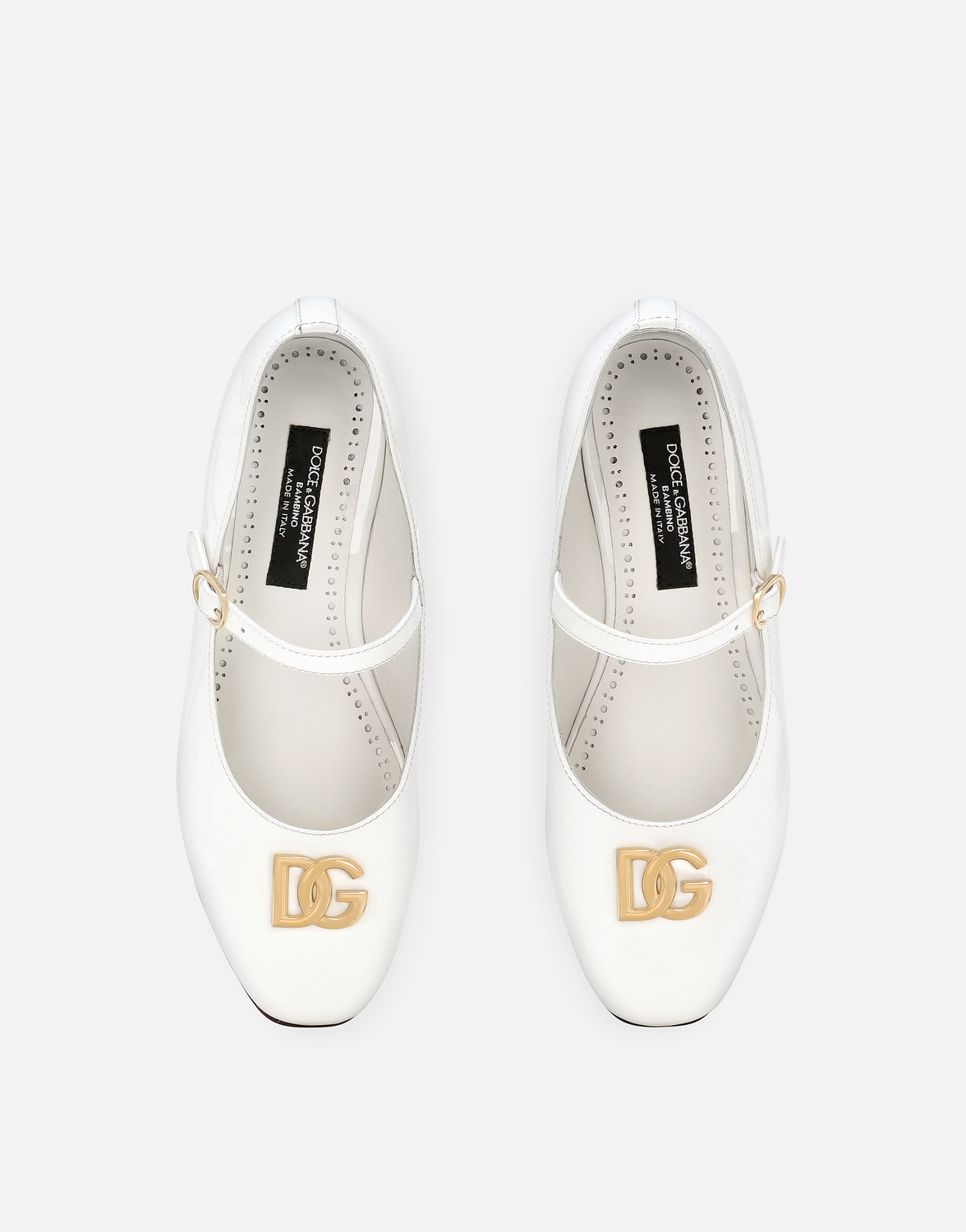 Балетки из лакированной кожи на каблуке Dolce&Gabbana, белый — фото 4