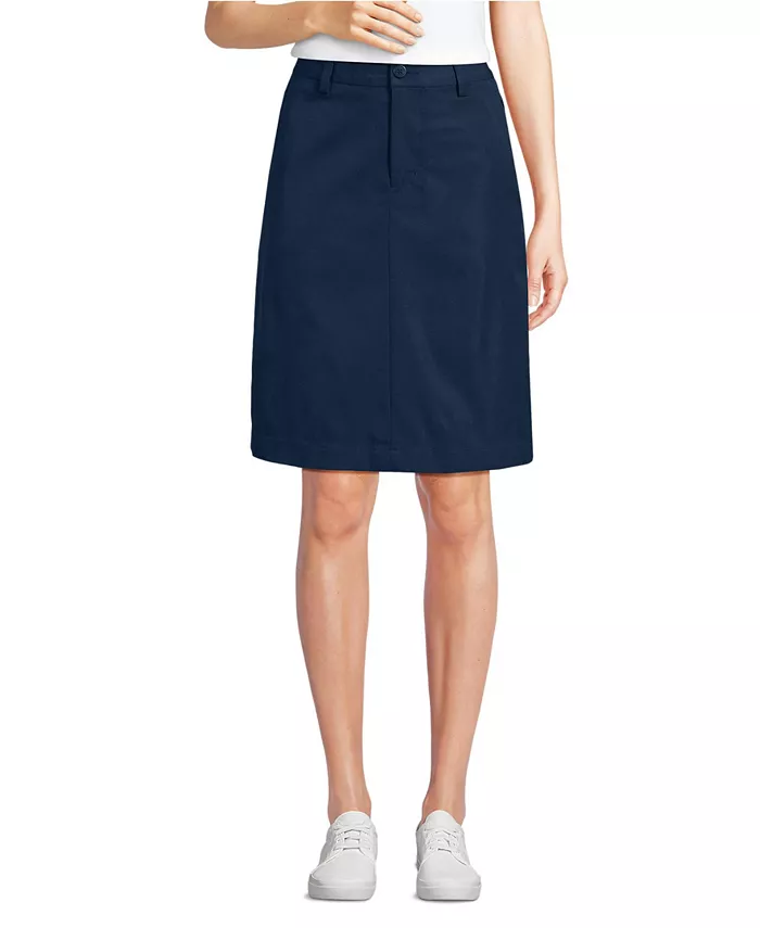 

Юбка Women's Active Performance Chino Skort Top of the Knee Lands' End, синий