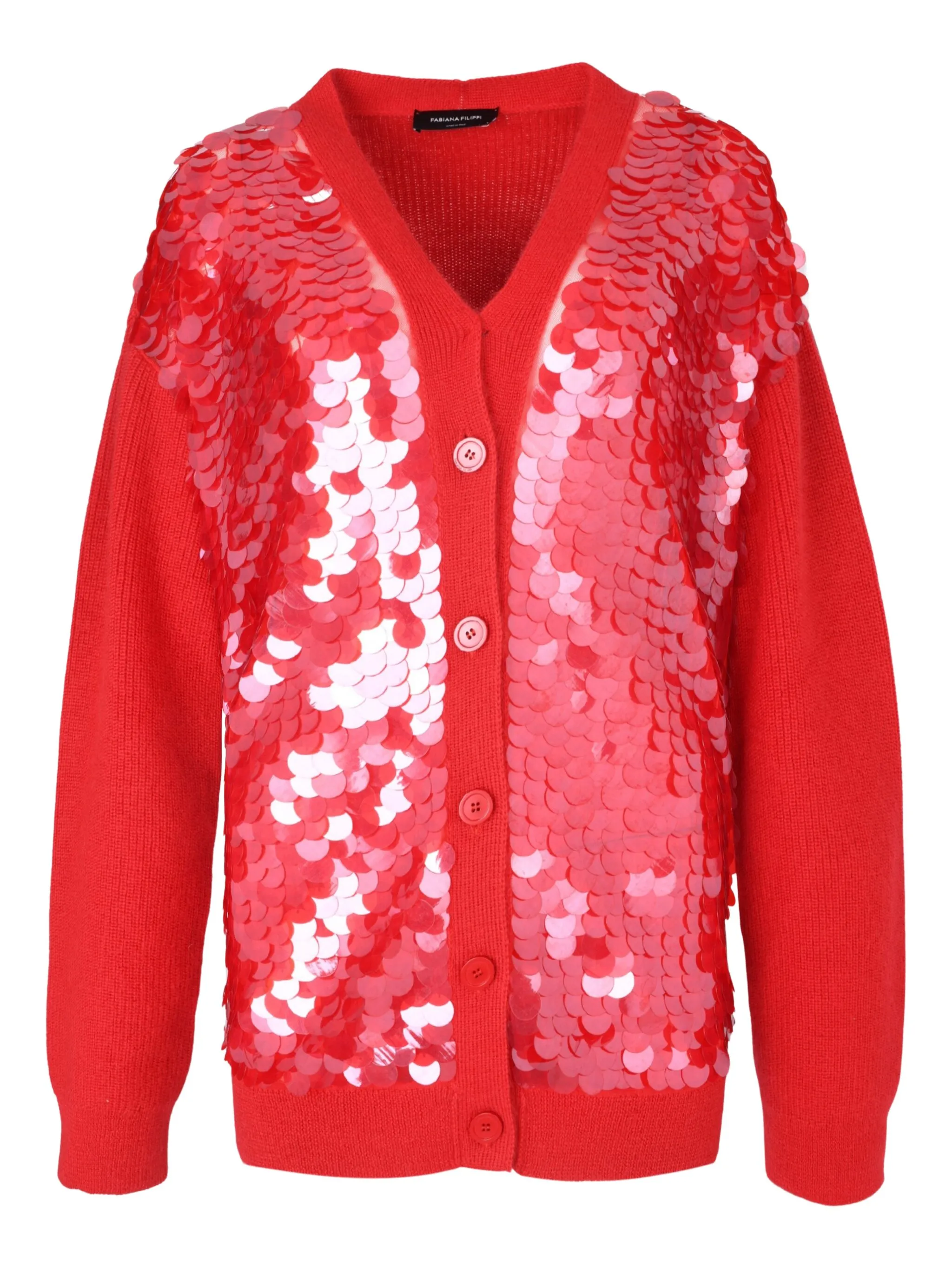 

Кардиган с пайетками Fabiana Filippi, красный