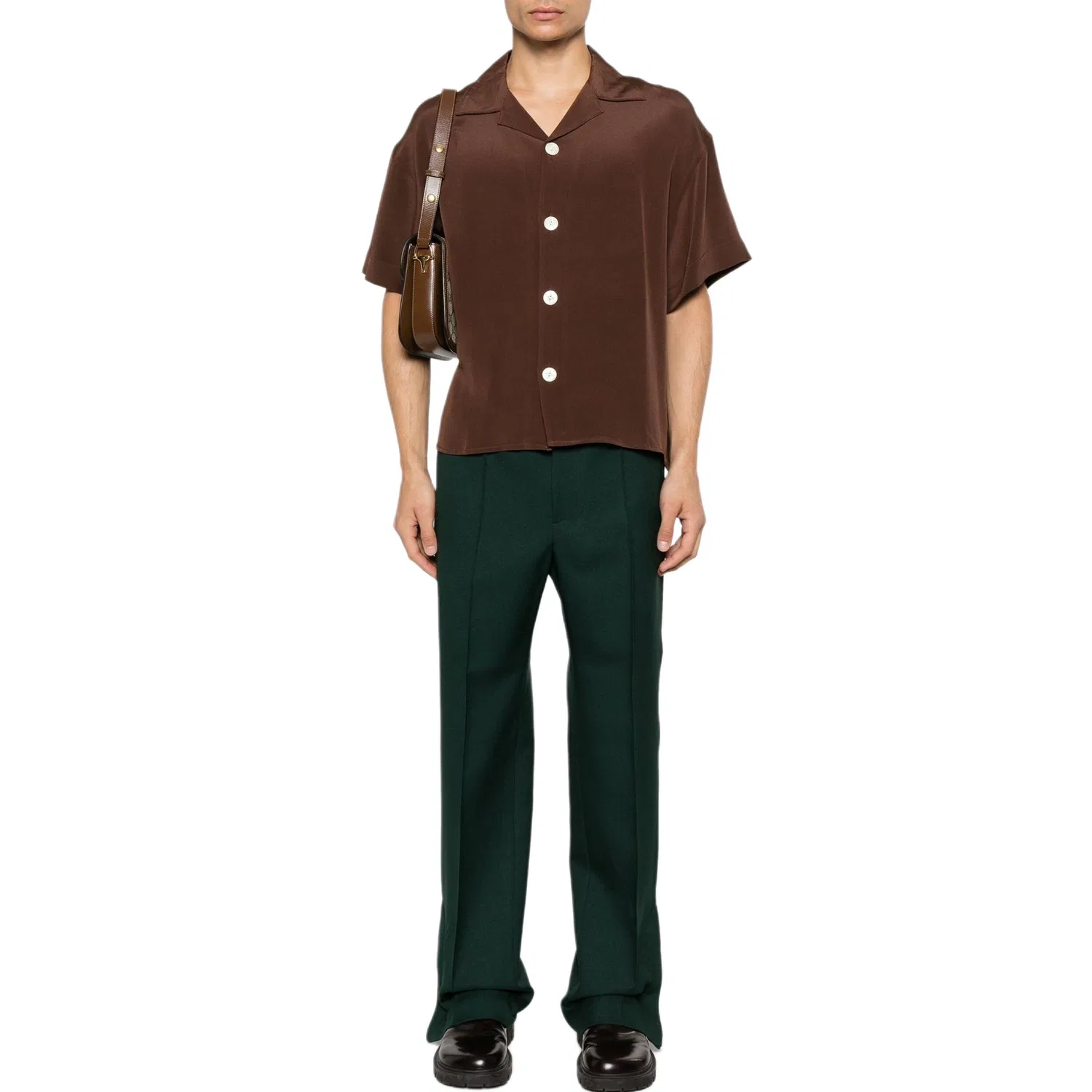Брюки прямые GUCCI, Dark Green — фото 3