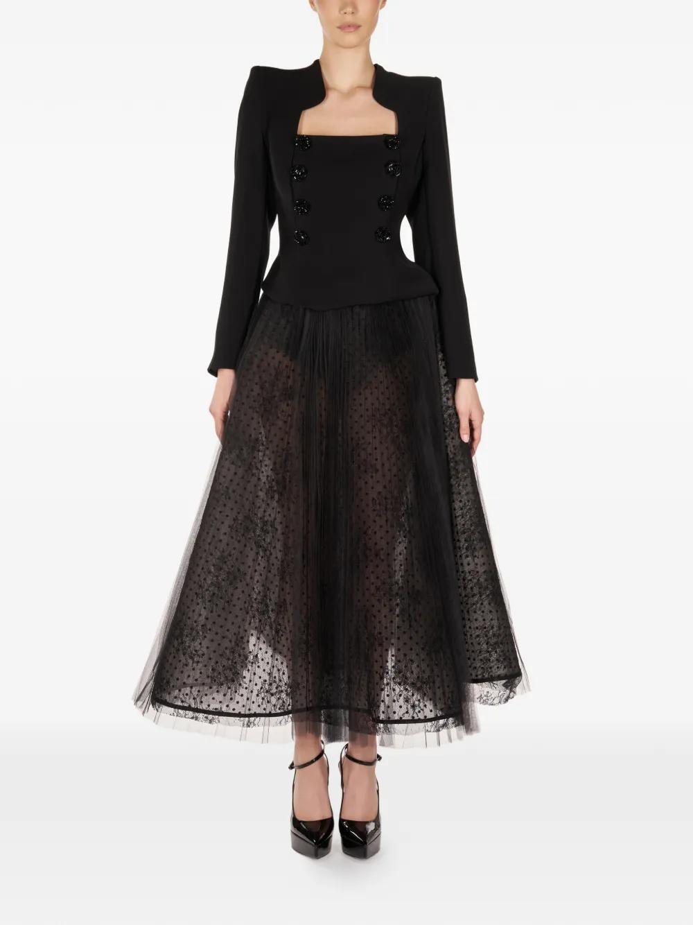 

Комбинезон с юбкой и украшением в виде пуговиц Araftu, черный