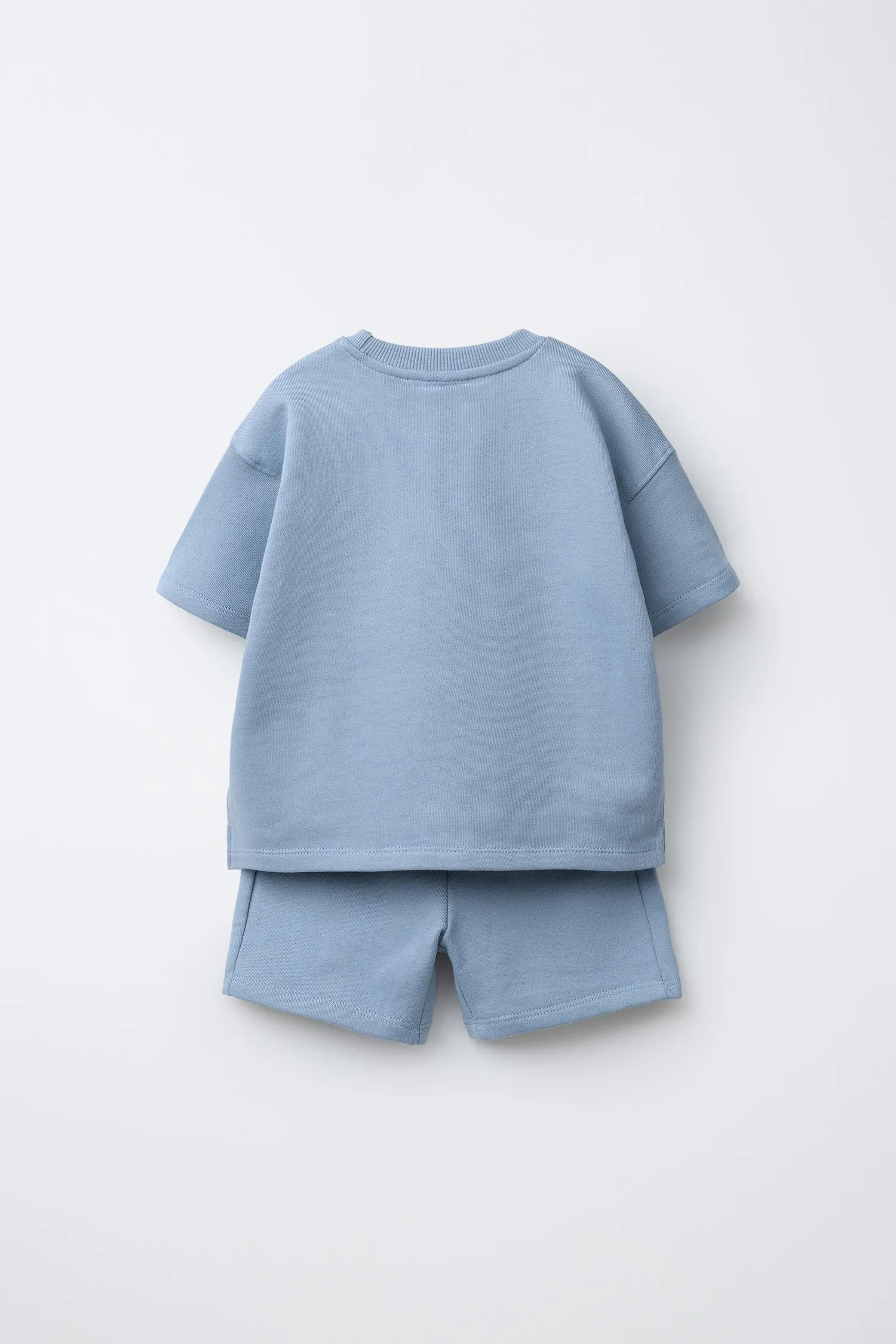 Комплект из спортивной футболки и шорт-бермуд от label Zara, светло-голубой — фото 2