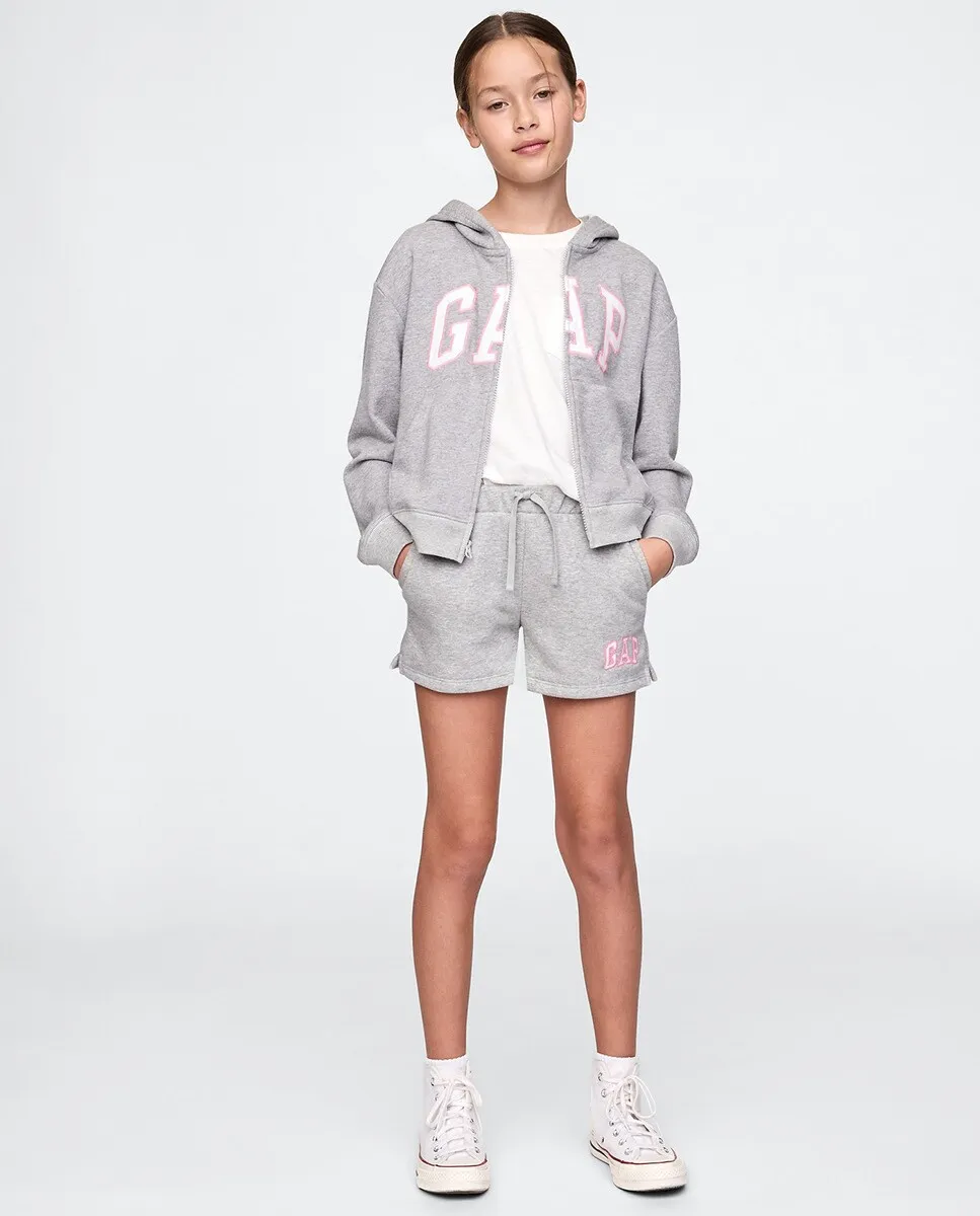 

Вязаные шорты для девочки на резинке на шнурках Gap, серый