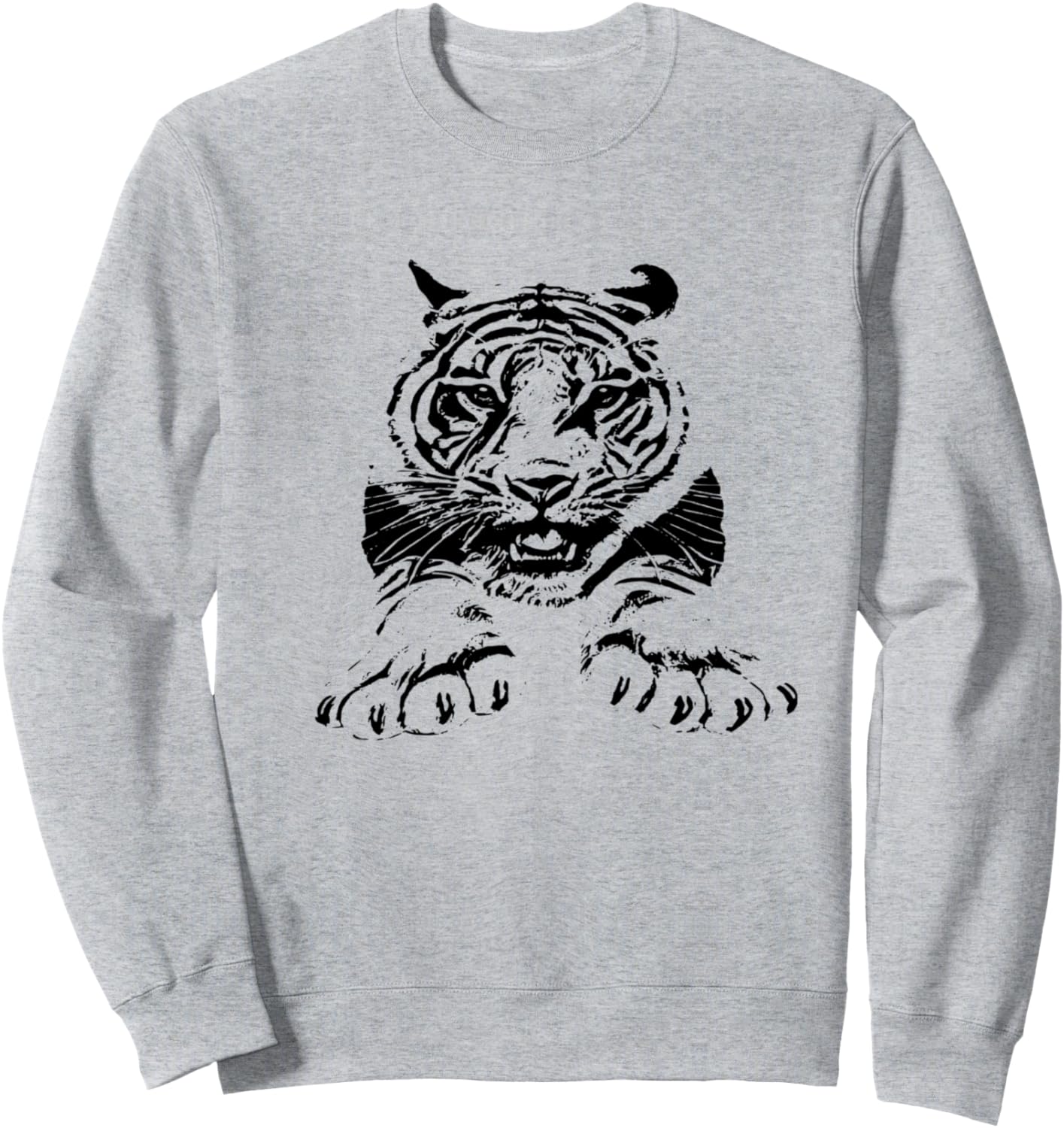 

Толстовка с изображением тигра и крупной кошки. Хищники, тигры джунглей Tiger Big Cat Predator Gift - Christmas Birthday, серый