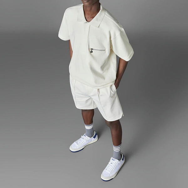 Футболка adidas Blue Version Tie-Break Polo Shirt 'Beige', бежевый — фото 4