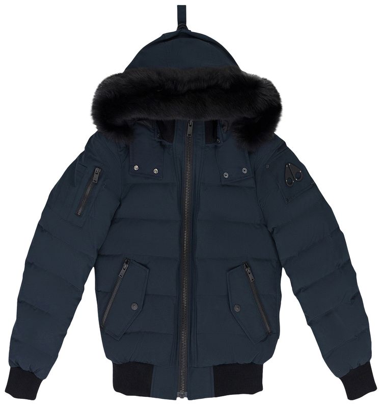 

Куртка-бомбер Moose Knuckles Ladrier из овчины, синий