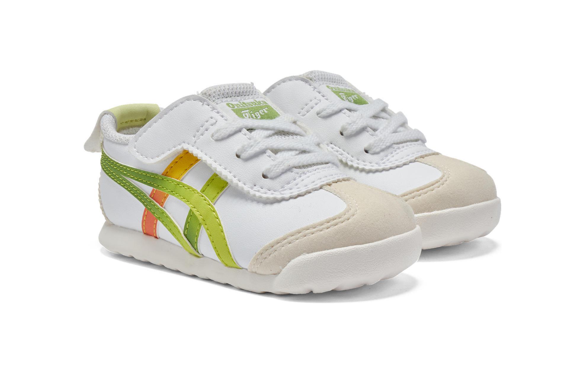 Mexico 66 нескользящие низкие детские ботинки white green Onitsuka Tiger, белый зеленый — фото 4
