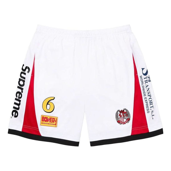 

Шорты soccer shorts 'white black red' Supreme, белый