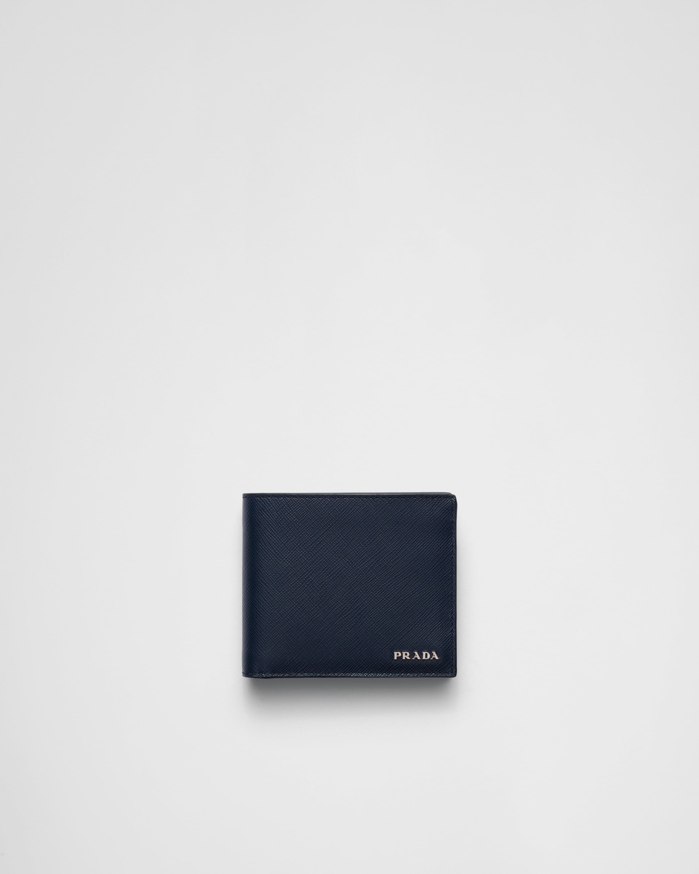 

Кошелек из сафьяновой кожи с монетницей Prada, серый