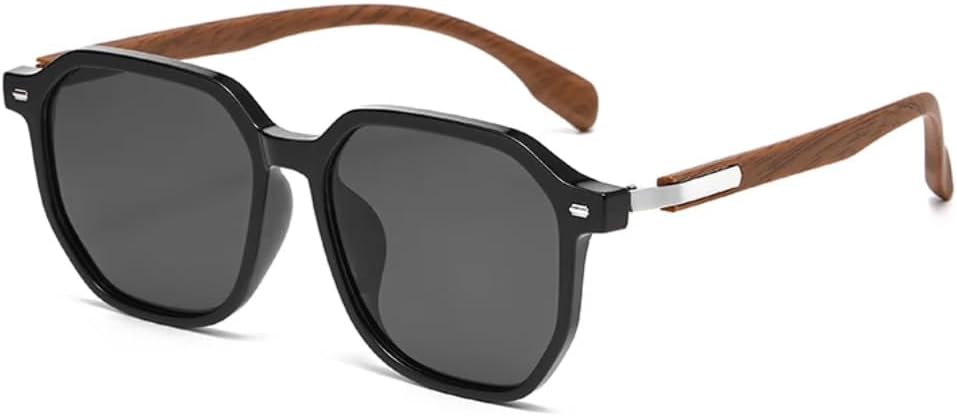 

Ретро-модные поляризованные солнцезащитные очки для женщин и мужчин, классический винтажный стиль, защита от УФ-излучения UV400, для активного отдыха VFDHN, Glossy Black Black