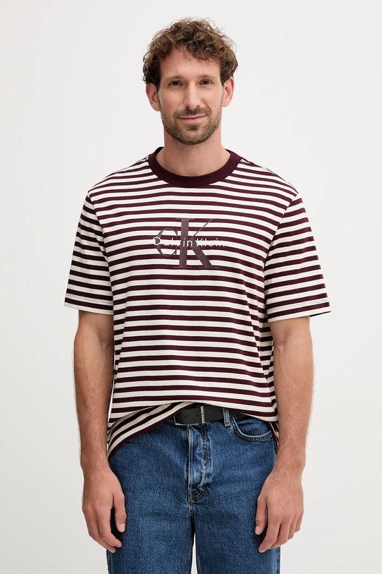 

Хлопковая футболка Calvin Klein Jeans, бордовый, Красный, Хлопковая футболка Calvin Klein Jeans, бордовый