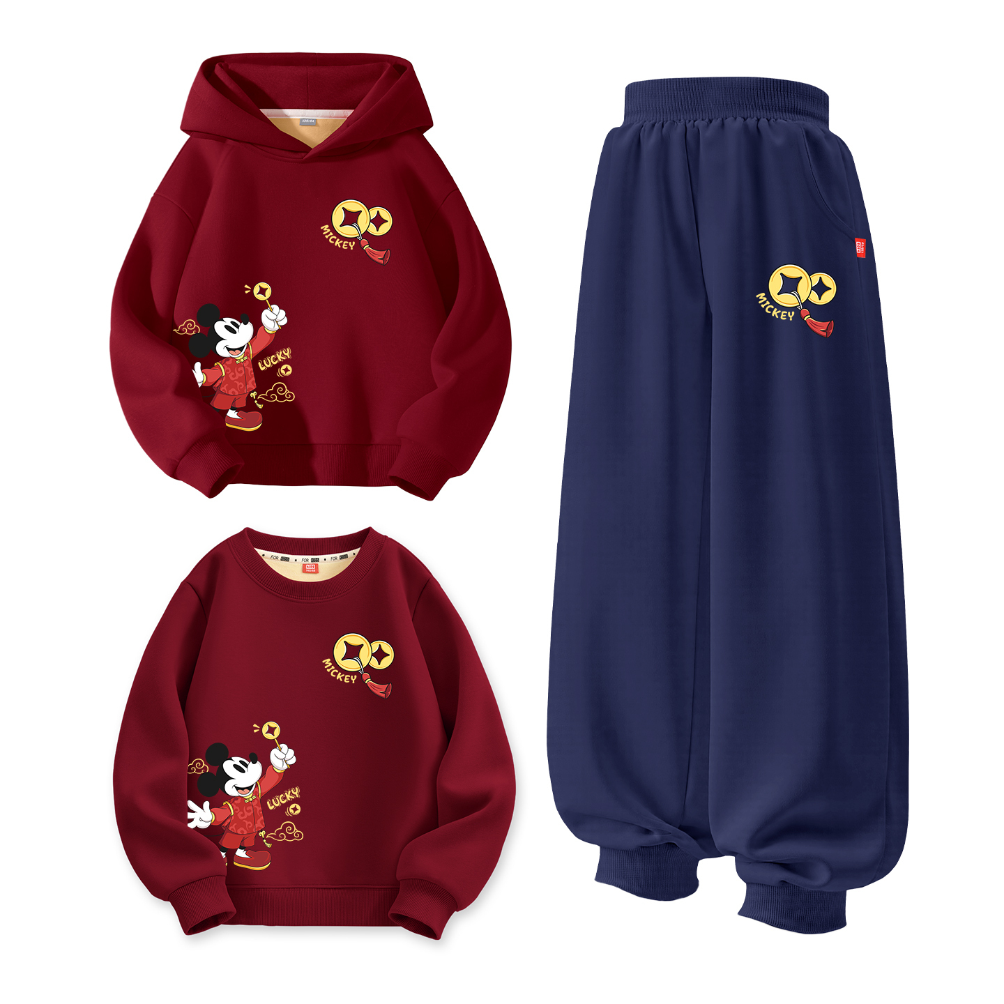 

Детский костюм Tang с круглым вырезом и толстым воротником Disney, [thickened and fleece-lined]di wealth baoqi k бордовый+di bao cai k темно-синий +di wealth baoqi k бордовый