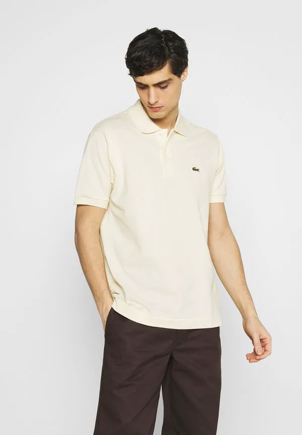 Рубашка поло Lacoste, хлопок, пике, однотонная, Naturel Clair