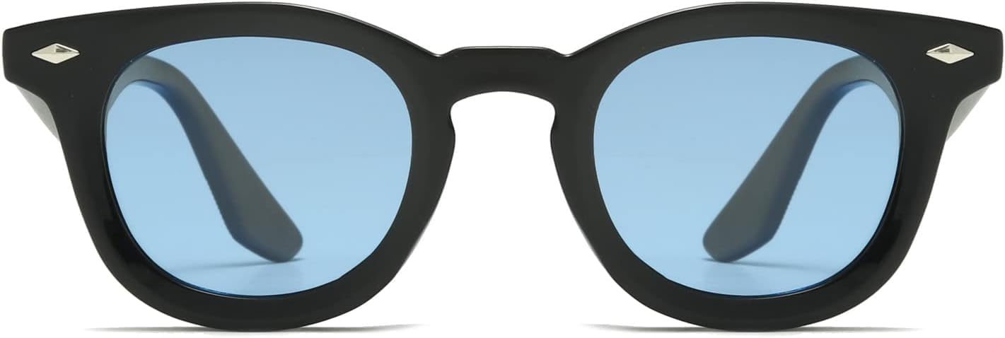 

Круглые поляризованные солнцезащитные очки для женщин и мужчин, винтажные маленькие круглые очки для вождения и путешествий, с антибликовым покрытием Zentavi, Black Blue