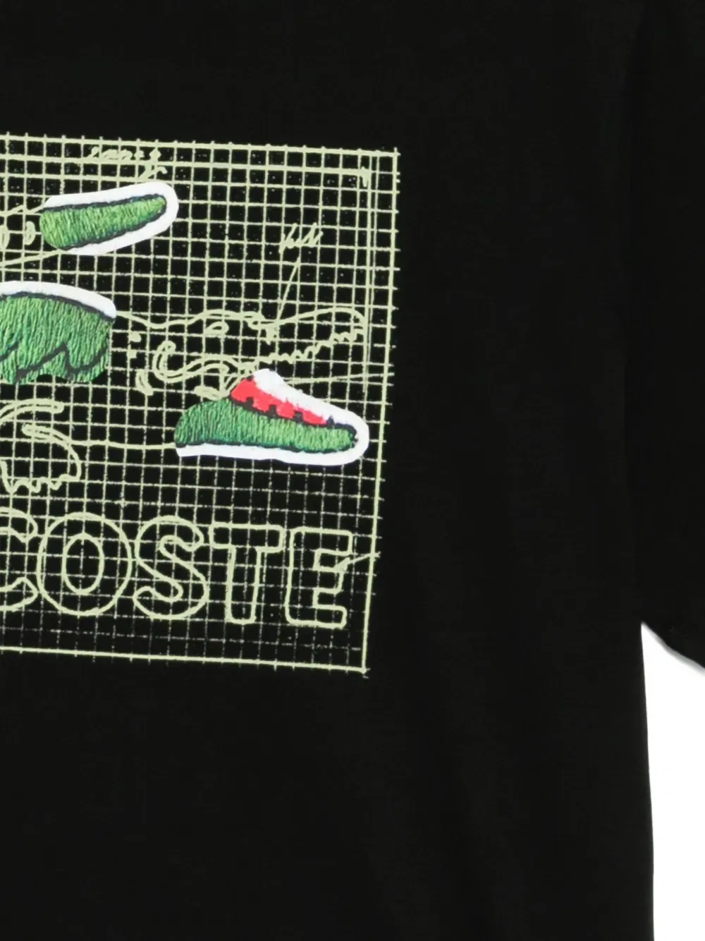 Футболка Lacoste с круглым вырезом и графическим принтом, черный — фото 3