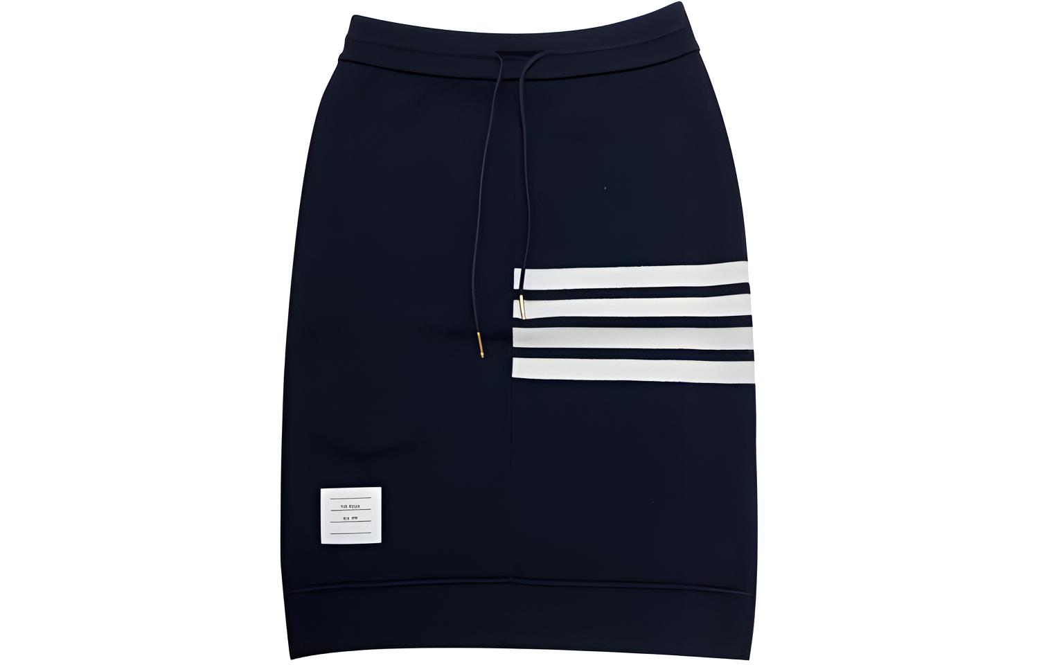 

Повседневная длинная юбка женская темно-синяя THOM BROWNE