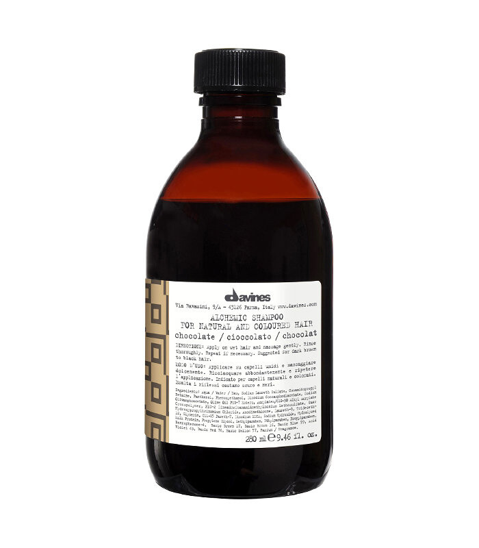

Davines, Alchemic Chocolate, шампунь для темно-каштановых и черных волос, 280 мл
