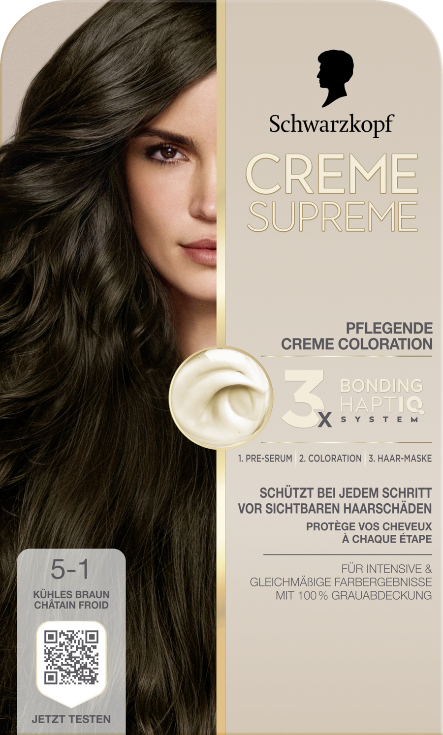 

Краска для волос CREME SUPREME Pflegende Coloration 5-1 Kühles Braun