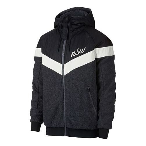 

Куртка Nike Nsw Sherpa Windrunner Knit Zipper Hooded Jacket Black, черный