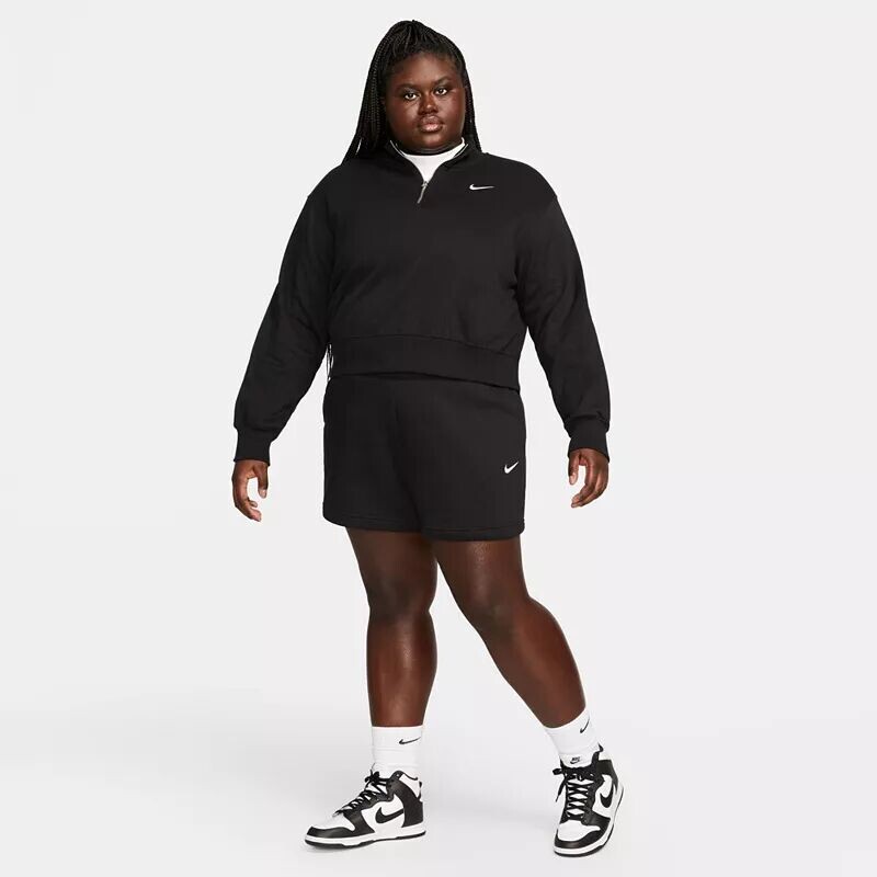 Женские шорты Nike Sportswear Phoenix Fleece Plus с высокой талией, черный — фото 2
