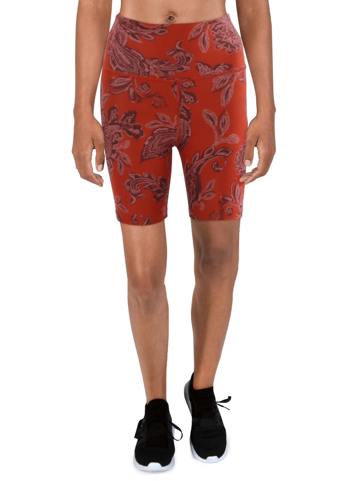 

Женские камуфляжные велосипедные шорты с высокой талией BEYOND YOGA, цвет chai paprika paisley