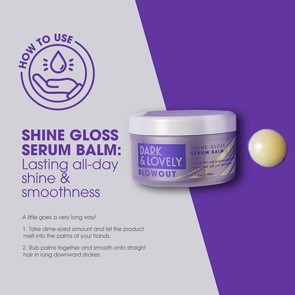 Dark and Lovely Blowout Anti Frizz Разглаживающая сыворотка для блеска волос с касторовым маслом 3,4 жидких унции SoftSheen-Carson — фото 2