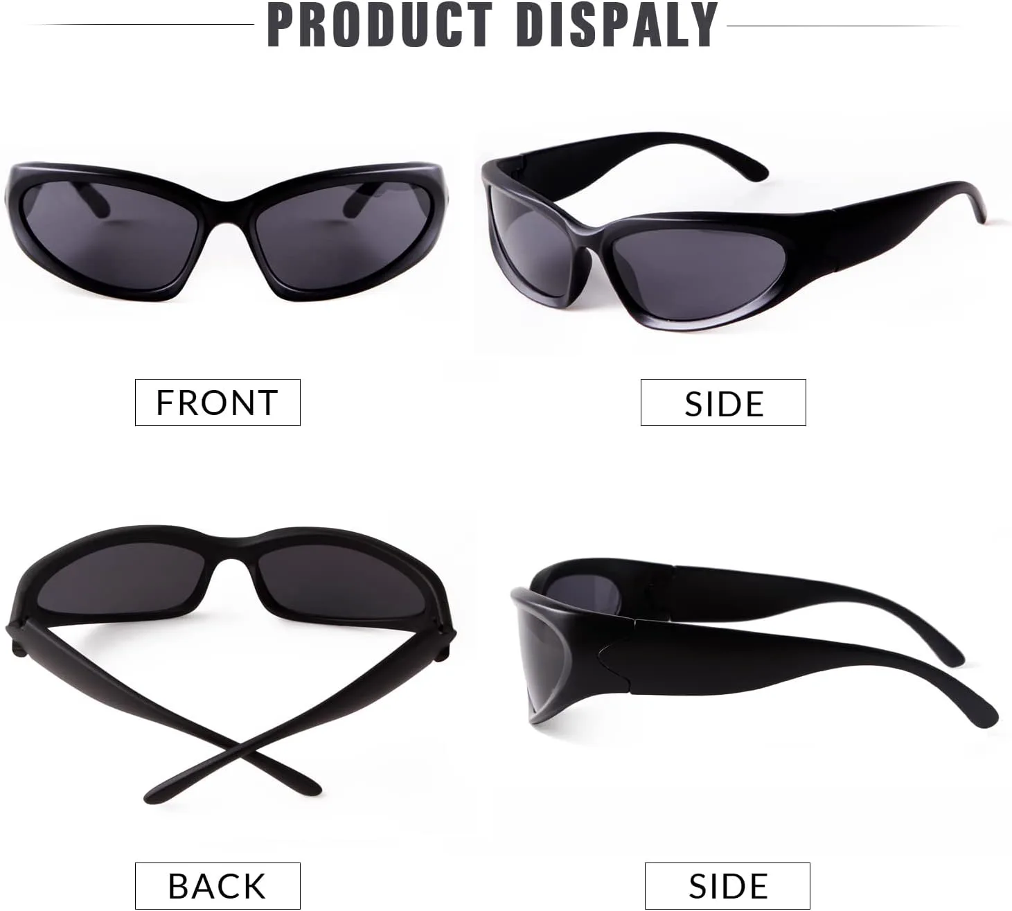 

VIA LEECA Модные солнцезащитные очки с обтекаемой формой для женщин и мужчин, спортивные очки, футуристические солнцезащитные очки, 2 Packs Black+silver Grey