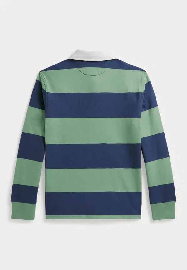 Футболка регбийная Polo Ralph Lauren 7 14y long sleeved top, выцветшая мята/старый королевский синий — фото 2