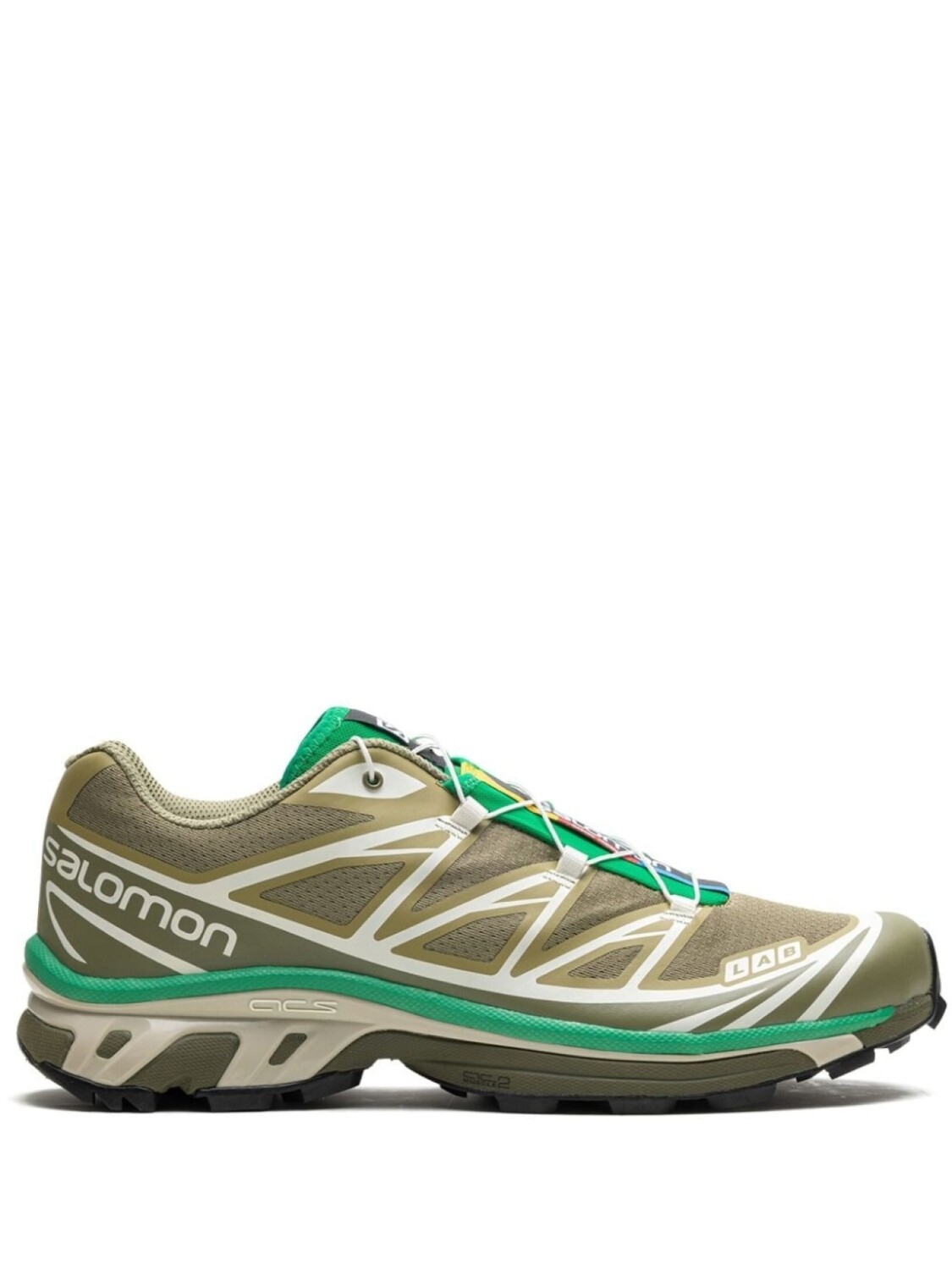 

Salomon XT-6 panelled sneakers, зеленый