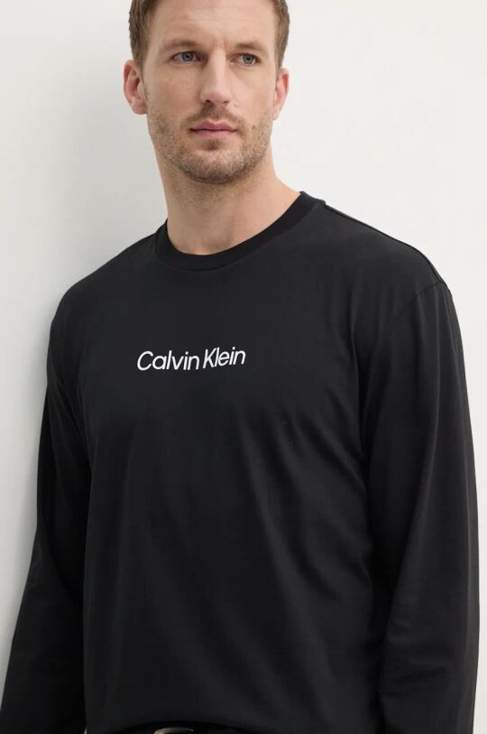 

Хлопковая рубашка с длинным рукавом Calvin Klein, черный