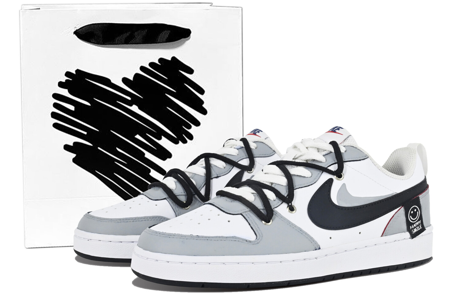 

Кроссовки Nike Court Borough Skateboarding Shoes Women's Low-top Gray, серый