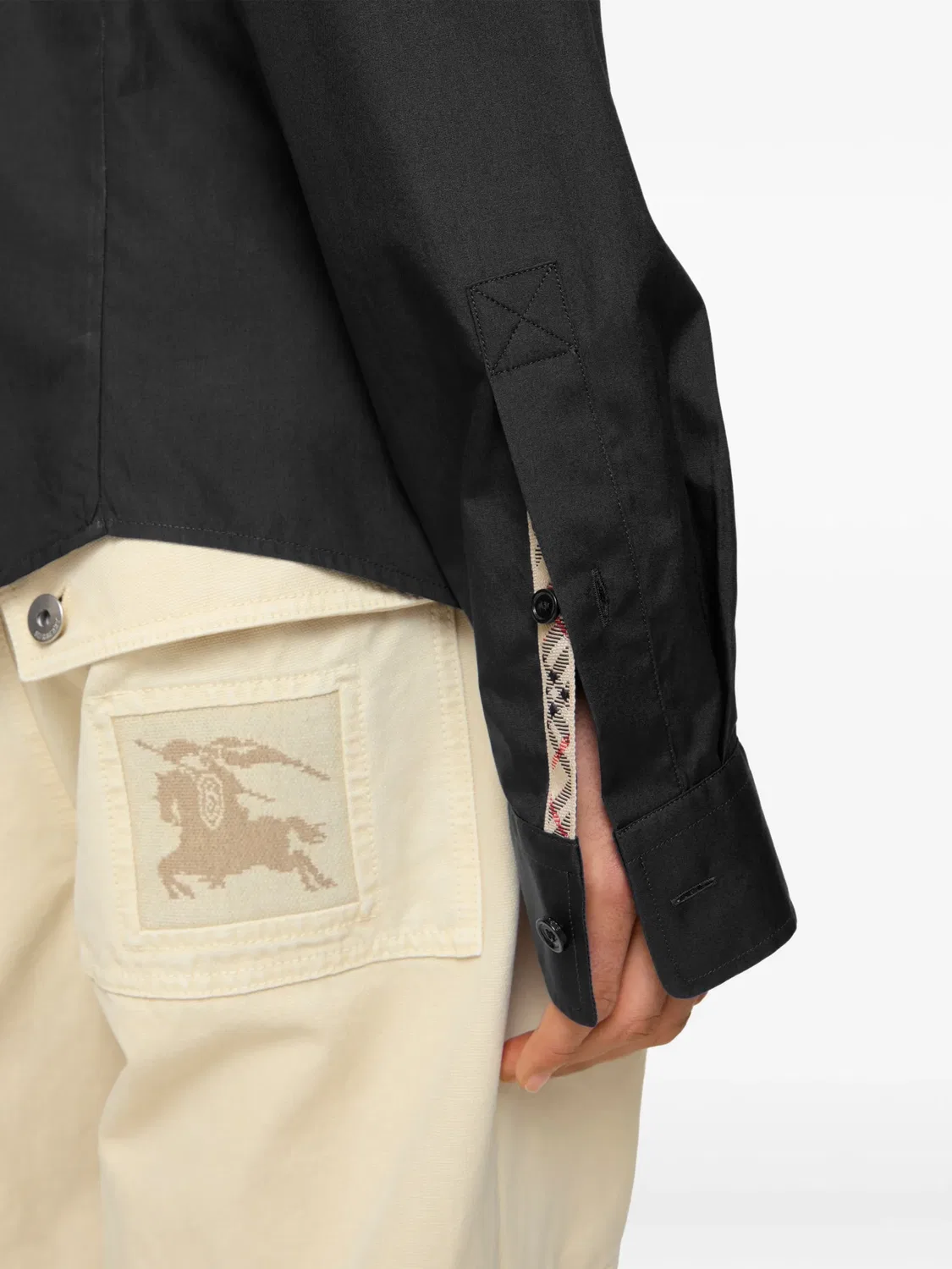 Рубашка Burberry стандартного кроя, хлопок, клетка Burberry Check, песочный бежевый — фото 2