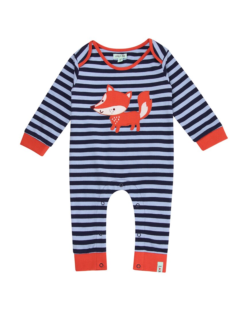 

Полосатый комбинезон с аппликацией Лилли и Сида Фокса Lilly and Sid, синий