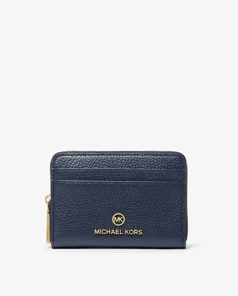 

Маленький женский кошелек Jet Set из зернистой кожи Michael Michael Kors, темно-синий