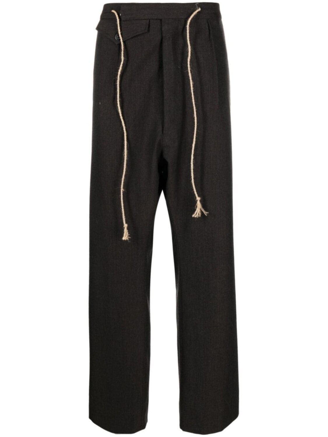 

Maison Margiela drawstring-waist wool trousers, коричневый