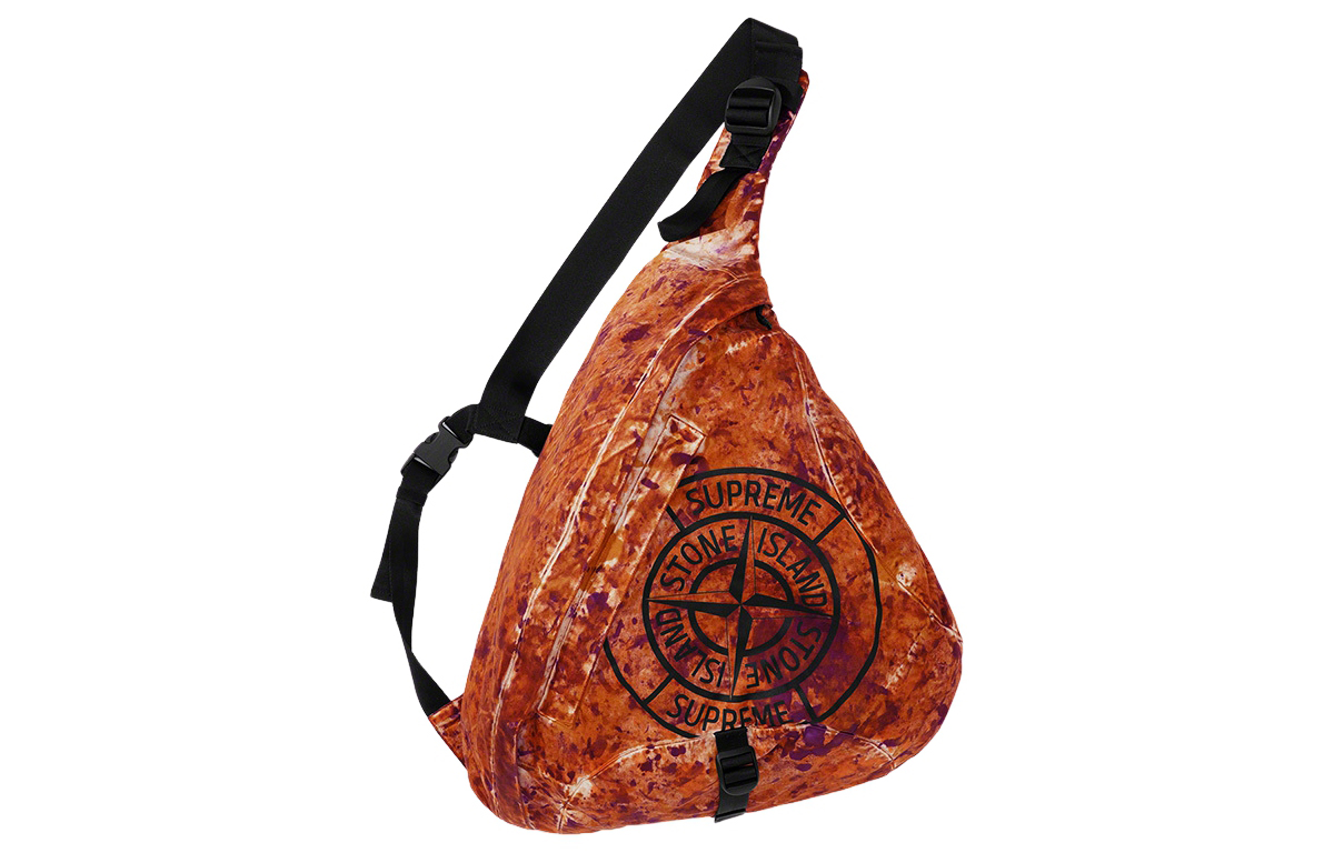 

STONE ISLAND Collaboration FW20 Нейлоновая поясная сумка, наплечная сумка Унисекс Коралловый Supreme, Зеленый камуфляж