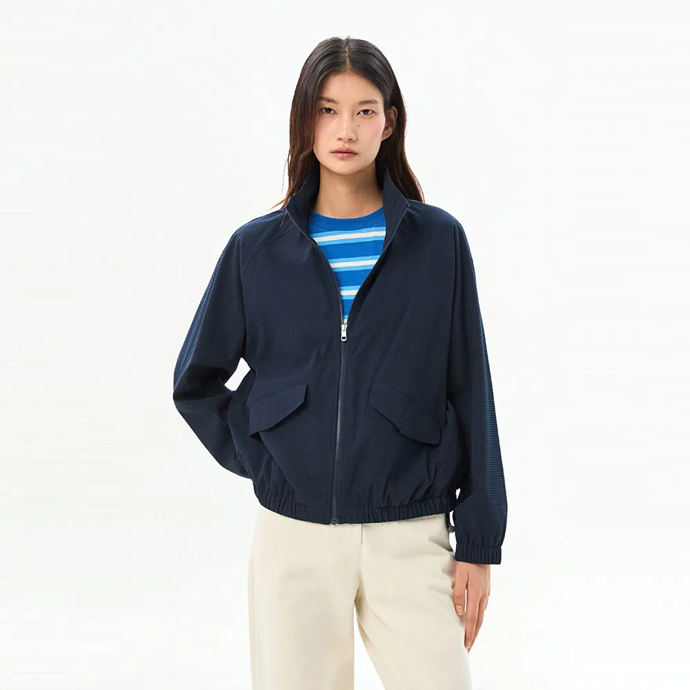 Женская ветровка сирсакер тёмно-синяя от Tommy Hilfiger Women