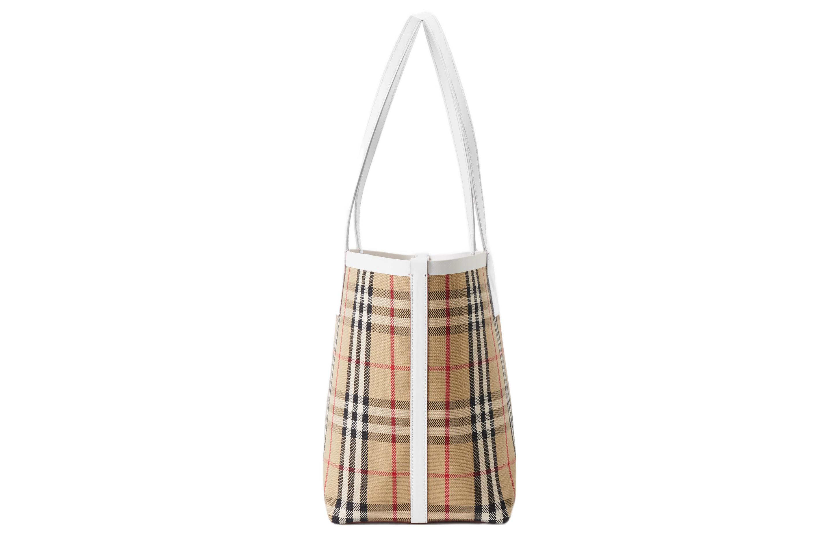 Женская сумка-шоппер Burberry из натуральной кожи и холста — фото 2
