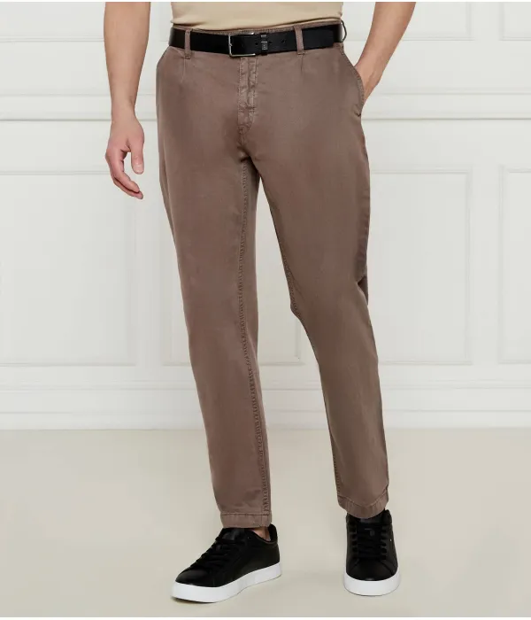 Брюки-Чинос со складками Relaxed fit Boss Orange, коричневый — фото 3