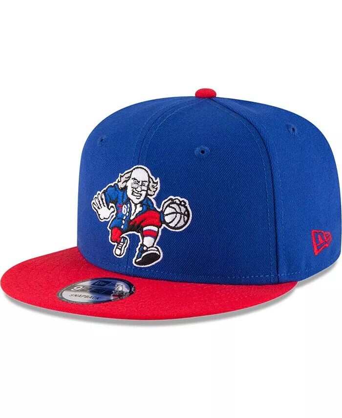 Мужская двухцветная регулируемая бейсболка Philadelphia 76ers Royal/Red 9fifty New Era, синий